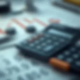 A calculator displaying complex project calculations