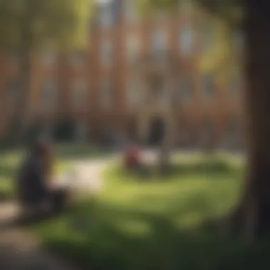 University Life in the UK University campus showcasing students engaged in studies