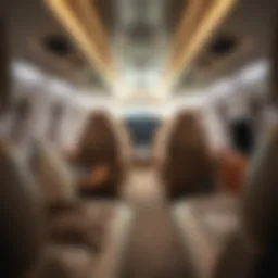 Luxurious interior of a private jet showcasing seating and comfort