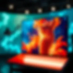 A visually striking digital artwork displayed on a screen.