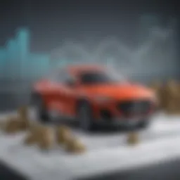 Graph showing trends in used car loan interest rates