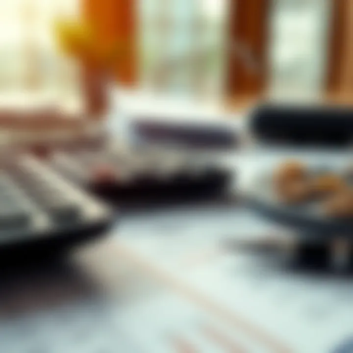 Calculator and financial documents on a table