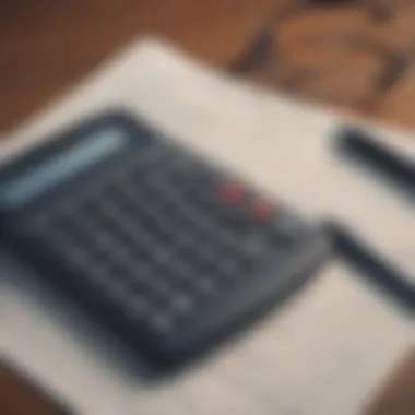 A calculator and a notepad symbolizing financial planning