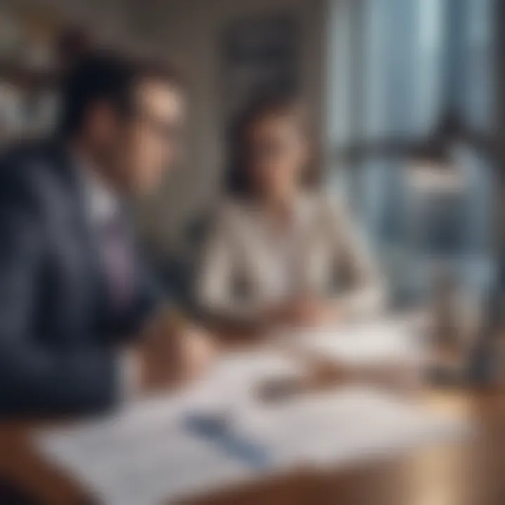 A financial advisor discussing loan options with a client at a desk