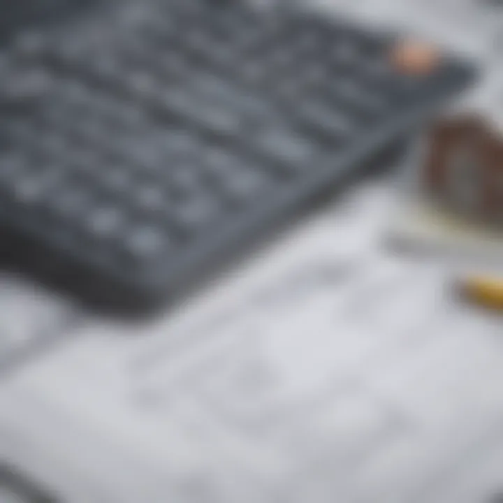 A close-up view of construction loan paperwork and a calculator