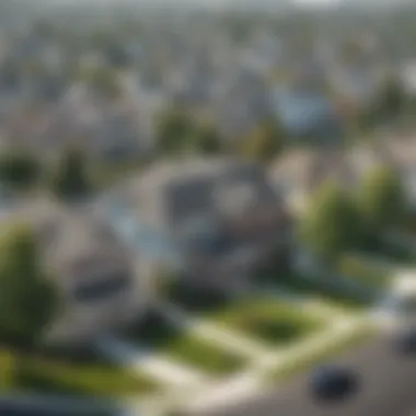 A scenic view of a suburban neighborhood showcasing various home styles.