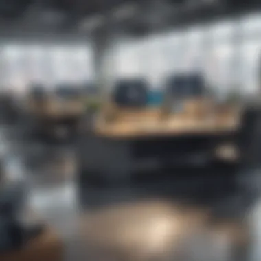 Modern Workplace Innovation A modern workspace featuring advanced technology and resources