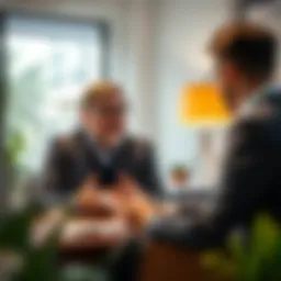 A professional discussing credit options with a client