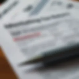 Document showcasing tax return with highlighted errors