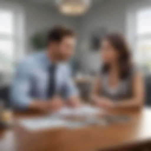 Couple discussing finances at a table