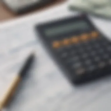 Calculator and financial documents representing loan calculations