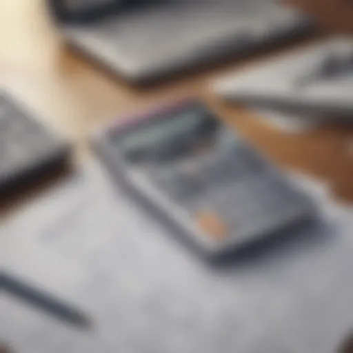 Tax documents and calculators on a desk