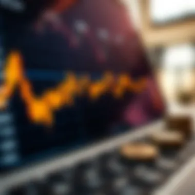 Interest Growth in Online Savings Accounts Close-up of a financial graph showing interest growth