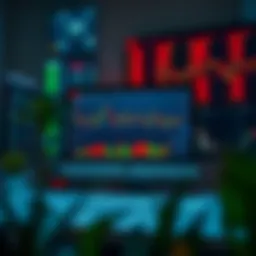 A modern desktop displaying stock market trends
