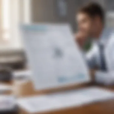 A person reviewing financial documents at a desk