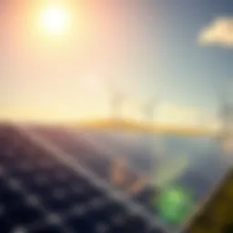 Solar panels generating energy in a sunny landscape