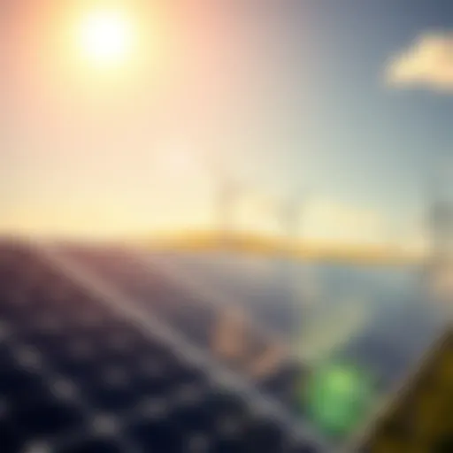 Solar panels generating energy in a sunny landscape
