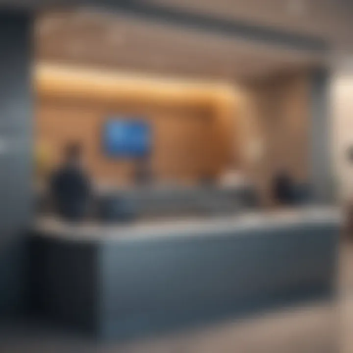 A modern bank lobby emphasizing customer-focused services.