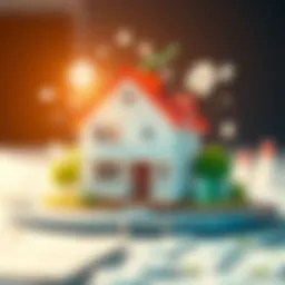 Illustration depicting the concept of FHA loans with a house and financial symbols