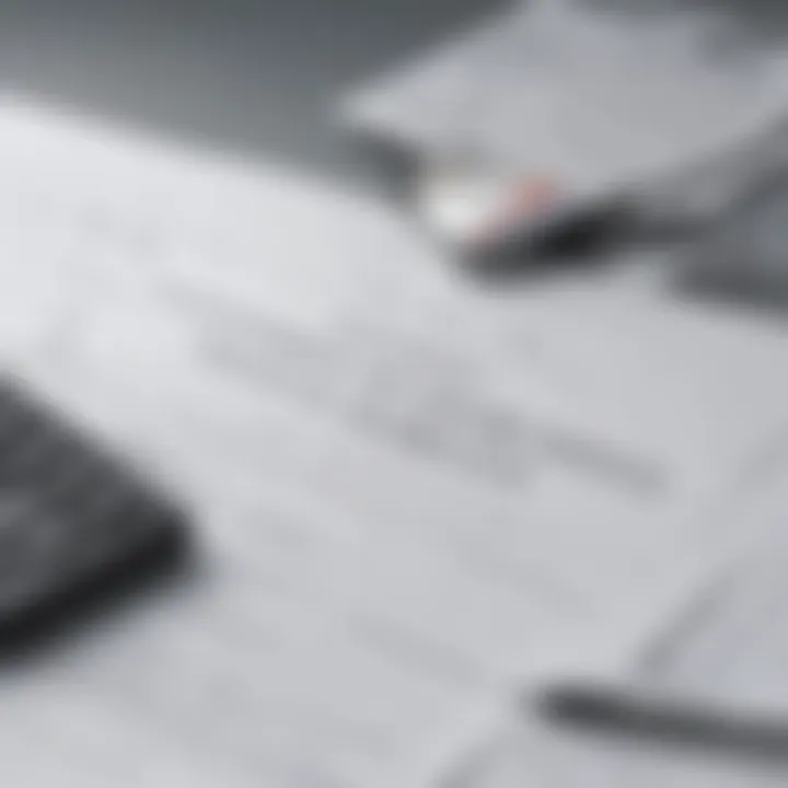 A close-up of insurance policy documents and a calculator