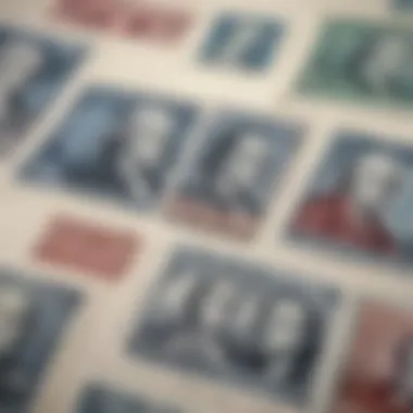 An intricate collection of rare United States stamps displayed in an album.