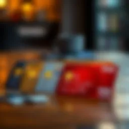 A collection of prepaid Visa credit cards displayed elegantly